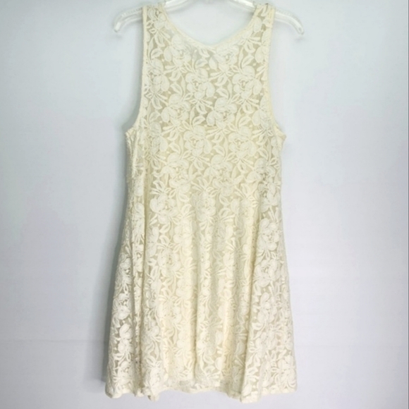 🆕 Free People Lace Ivory Dress. Fully Underlined & Stretchy. NWT - Picture 3 of 8